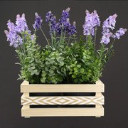 AMADEA Drevený obal s kvetináči s motívom kosoštvorcov, 32x17x15cm Český výrobok