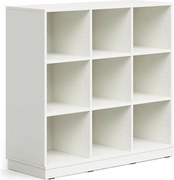 Úložná skrinka CASPER, 9 priehradiek, so soklom, biela