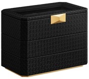 Úložný box na hodinky Leslie III černý