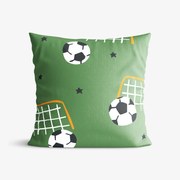 Goldea detská bavlnená obliečka na vankúš - futbalový svet 40 x 40 cm