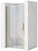 Rea Rapid Slide, posuvné sprchové dvere 1400 x 1950 mm, 6mm číre sklo, zlatý profil, REA-K5616