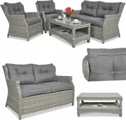 Sada záhradného nábytku Technorattan Trivento Stolík Pohovka 2xFotel na terasu