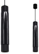 Závesné svietidlo Marble, 1x mramorové/čierne kovové tienidlo, b