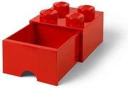Červený úložný box so zásuvkou LEGO®
