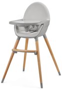 Kinderkraft - Detská jedálenská stolička FINI2 buk/šedá AG0713