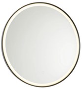 Kúpeľňové zrkadlo čierne 70 cm vrátane LED 3-stupňové stmievateľné s dotykovým okrúhlym - Miral