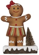 Hnedá vianočná dekorácia dievčatko Perníček Gingerbread - 15*7*21 cm