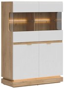 Vitrína Nízka Milton Ml04 Dub Crem Torro Biela