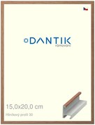 DANTIK rám na obraz 15x20 | ALU Dýha ořech lak matný (Sklo Čiré)