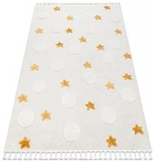 Detský koberec YOYO GD75 biely / oranžový - hviezdičky