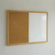 Toptabule.sk Kombinovaná tabuľa biela v drevenom ráme NATURE LINE Svetlý dub 60x40 cm