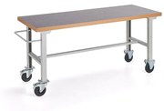 Dielenský stôl s kolieskami SOLID, 2000x800 mm, vinyl