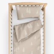 Goldea detské bavlnené obliečky do postieľky - severské stromčeky 90 x 120 a 40 x 60 cm