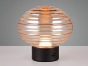 LED stolná lampa nabíjacia Earl 14 cm, jantarové sklo%