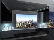 Obývacia stena 300 cm Belini čierny lesk Imperium2 IMP 2/5/W/B/0/0