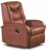 Relaxačné polohovacie kreslo JEFF — PU koža, hnedá