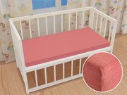 Detské froté napínacie prestieradlo do postieľky FR-001 Koralové 60 x 120 x 10 cm - do postieľky