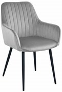 Svetlosivá zamatová jedálenská stolička SOLDEN