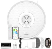 Sencor- Robotický vysávač s mopom 2v1 50W/5000 mAh Wi-Fi biely + diaľkové ovládanie