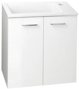 Aqualine Aqualine, ZOJA umývadlová skrinka 49x50x24,6cm, 2 dvierka, biela, 51047A