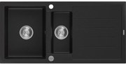 Mexen Andres - granitový drez 100,0x50,0cm, 1,5-komorový, čierna, 6515101510-77