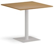 Konferenčný stolík ENZO, 80x80 cm, biela podnož, buk