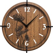 Drevené nástenné hodiny | Moderný dizajn a prírodný štý | SENTOP HDF0589-ORECH-WENGE