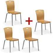 Drevená jedálenská stolička RITA 3+1 ZADARMO, prírodná