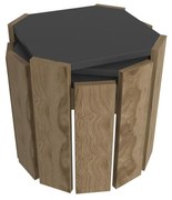 Set 3 konferenčných stolíkov Lorizolla (antracit + orech). Vlastná spoľahlivá doprava až k Vám domov. 1106450