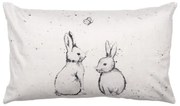 Béžová obliečka na vankúš s králikmi Bunny Buddies - 30*50 cm