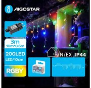 Aigostar - LED vonkajší vianočný reťaz 200xLED/8 funkcií 13x0,6m IP44 viacfarebný
