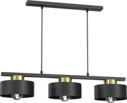Luster na lanku MARTI 3xE27/15W/230V čierna/zlatá