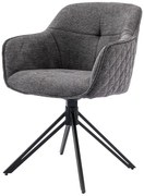 Jídelní a konferenční židle, potah tmavě šedá látka, kovové nohy, černý mat