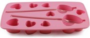 TORO Forma silikónová na ľad so slamkou, srdce, ružová
