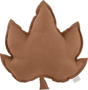 Ľanový vankúš javorový list čokoládová 43x43 cm