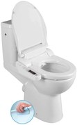 Sapho Sapho, HANDICAP WC kombi zvýšené sedadlo s elektronickým bidetom BLOOMING EKO PLUS, Rimless, zadný odpad, biela, NB-1160D-1