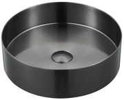 Sapho Sapho, AURUM nerezové umývadlo, priemer 38cm, vrátane výpuste, gun metal, AU101