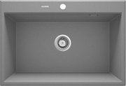 Deante Eridan, granitový drez na dosku 700x520x210 mm, 3,5" + priestorovo úsporný sifón, 1-komorový, šedá, ZQE_S103