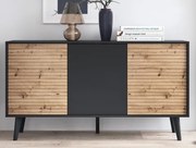 Široká skrinka Willow, čierna/dub artisan%