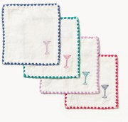 Ručne vyrobené textilné obrúsky Zigzag, 4 ks