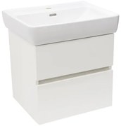 Kúpeľňová skrinka s keramickým umývadlom Laufen Naturel Project 52,5x51x45,3 cm biela lesk PROJECT260BI