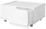 Modulárny úložný box Wave twin Snow s kolieskami 54,6 x 43,4 x 22 cm, široký - 2 zásuvky - kolieska