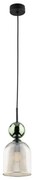 Závesný luster SOPHIA na lanku 1xE14/10W/230V čierna/zelená/dymová béžová
