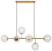 Závesné svietidlo Paris, 6x číre sklenené tienidlo, G