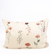 Saténová obliečka na vankúš 50 x 70 cm - Vlčie maky béžové