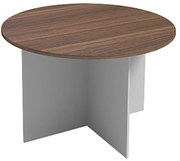 Rokovací stôl s guľatou doskou PRIMO GRAY, priemer 120 cm, sivá/orech