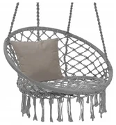 Záhradné závesné kreslo BOHO, 80 x 60 x 120 cm, sivá