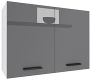 Kuchynská skrinka Belini horná 80 cm šedý lesk INF SG80/2/WT/S/0/B1