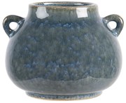 Modro zelený obal na kvetináč Flora s ušami - 21 * 20 * 16 cm