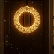 Vianočné závesné svetlo Veniec strieborný 45 cm vrátane LED IP44 - Nawa